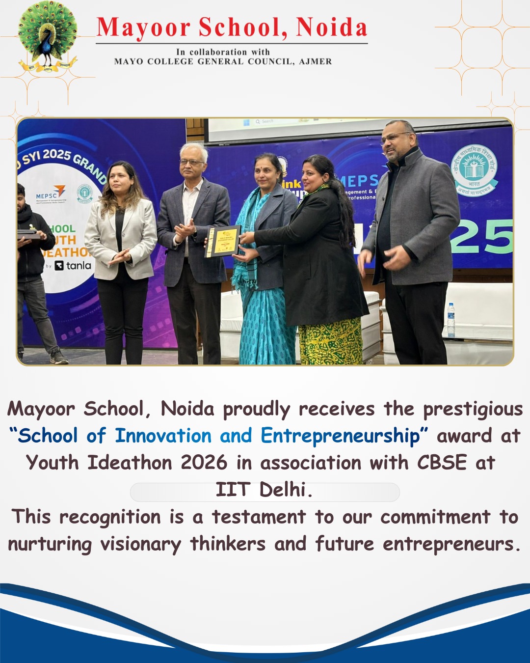 Honoured for Excellence in Innovation at Youth Ideathon 2026